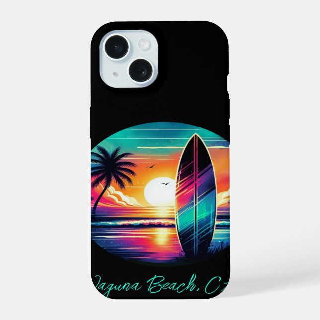 Sunset Surfboard Vibes Iphone Case (Back)
