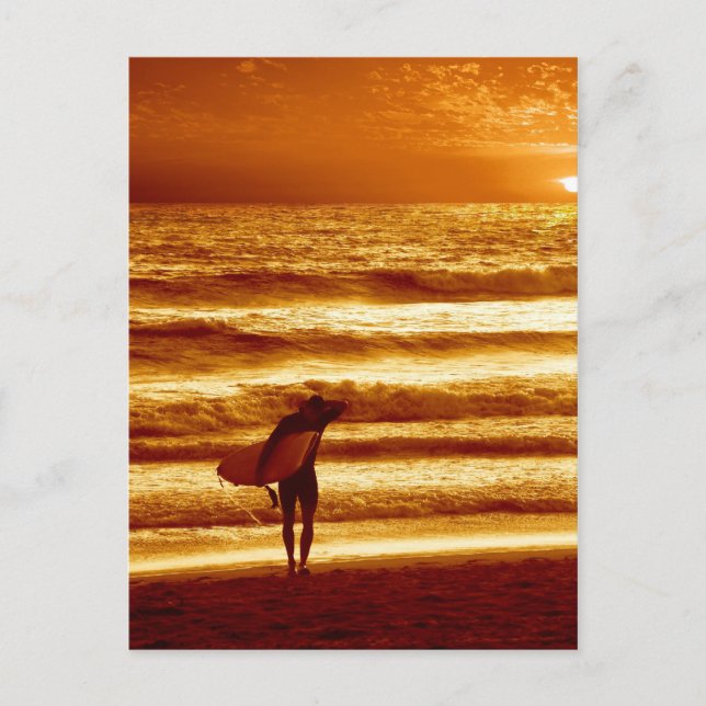 sunset surfer postcard (Front)