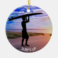 Sunset Surfer Sand Clouds PERSONALIZE