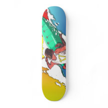 Sunset Surfer Surfing Skateboard deck art design