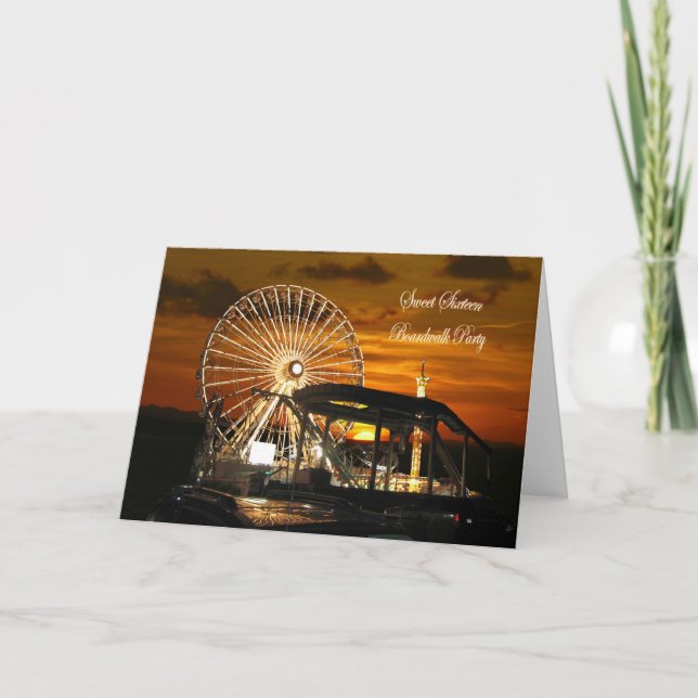 Sunset Sweet Sixteen Boardwalk Par... - Customized Invitation (Front)