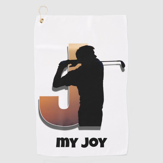 Sunset Swing Golf Towel – Letter J Design (Front)