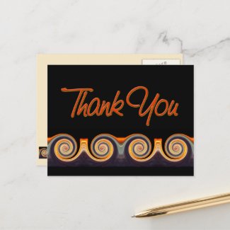 Sunset Swirl Thank You Postcard