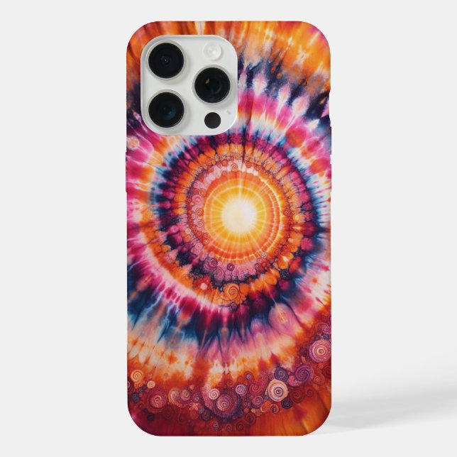 Sunset Swirl, Tie-Dye Iphone Case (Back)