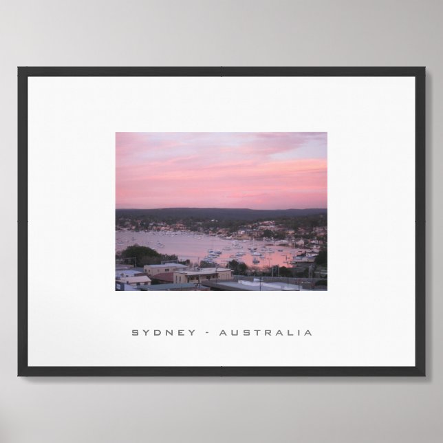 Sunset Sydney Australia Travel Framed Art (Framed Front)