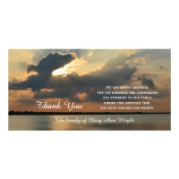 Sunset Sympathy Thank You Memorial Photo Card