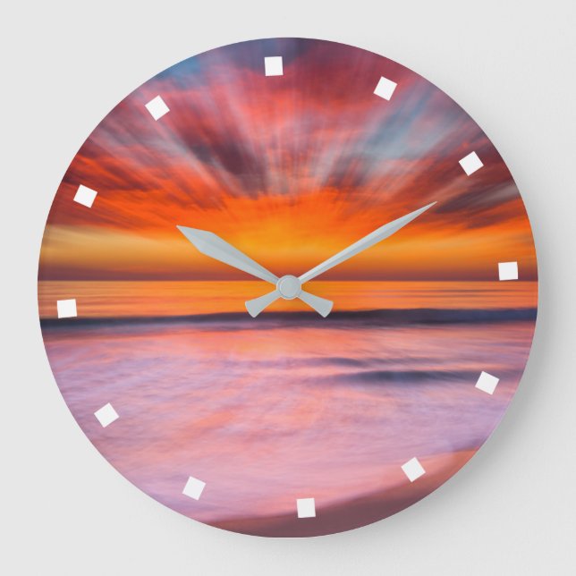 Sunset Tamarack Beach | Carlsbad, CA Large Clock (Front)