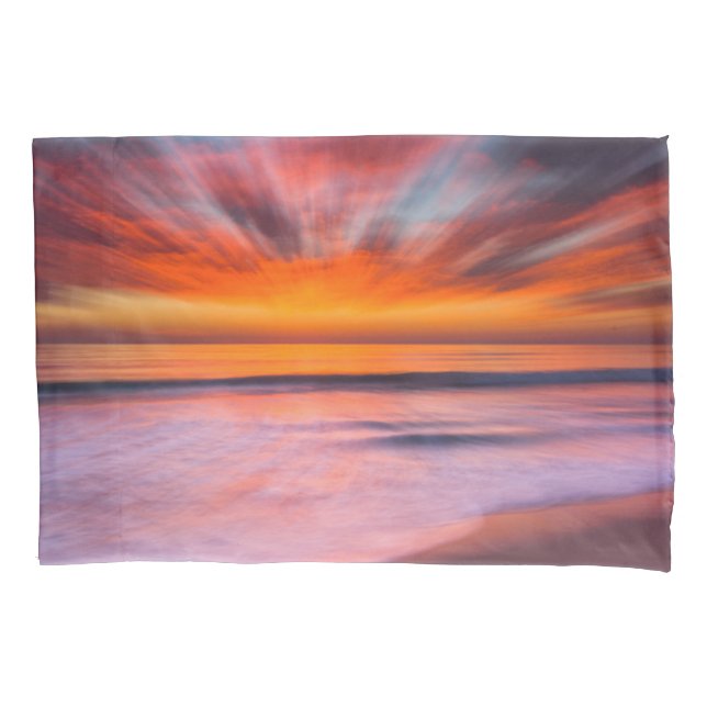 Sunset Tamarack Beach | Carlsbad, CA Pillow Case (Front-Left)