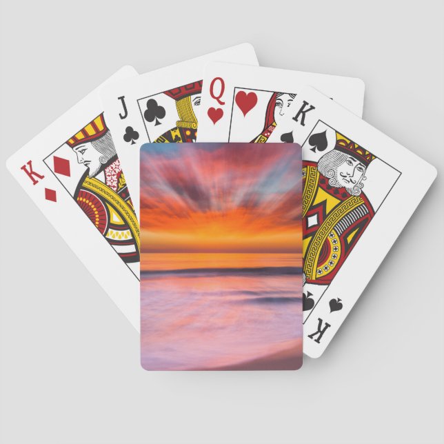 Sunset Tamarack Beach | Carlsbad, CA Poker Cards (Back)