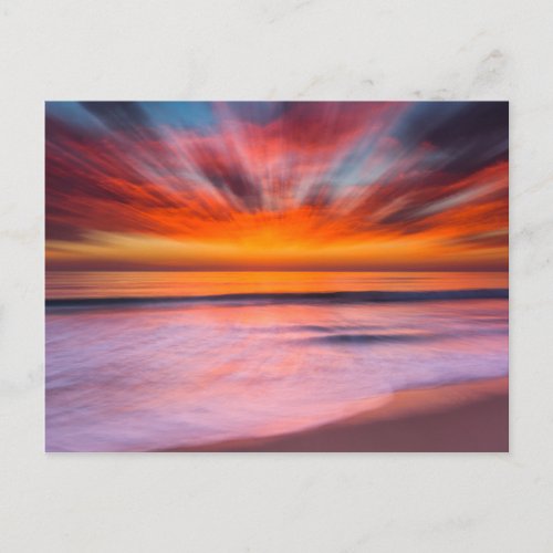 Sunset Tamarack Beach  Carlsbad CA Postcard
