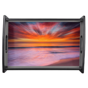 Sunset Tamarack Beach   Carlsbad, CA Serving Tray