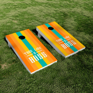 Sunset Teal Vintage Toss Like a Boss Cornhole Set