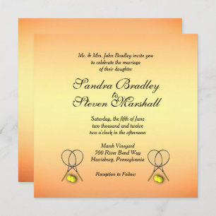 Sunset Tennis Wedding Invitations