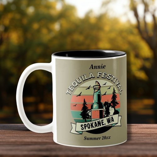 Sunset Tequila Festival Custom Your Town  Two_Tone Coffee Mug