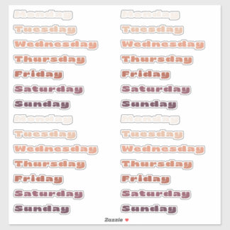 Sunset Terracotta Days of the Week Planner Sticker