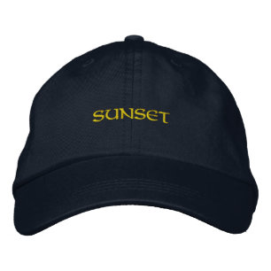 Sunset Text Relaxation Focused Outdoor Navy Hol Embroidered Baseball Cap