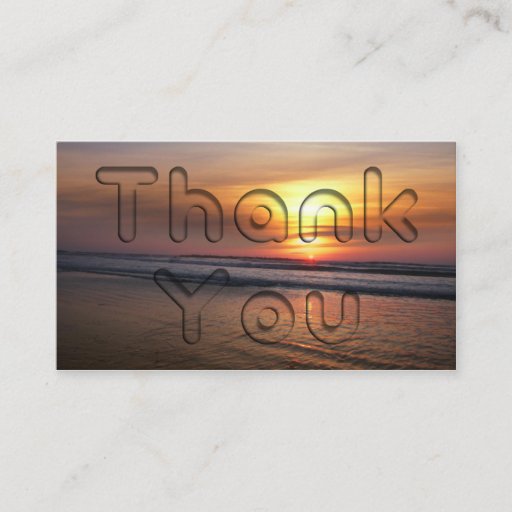 Customizable Sunset Thank You Business Card