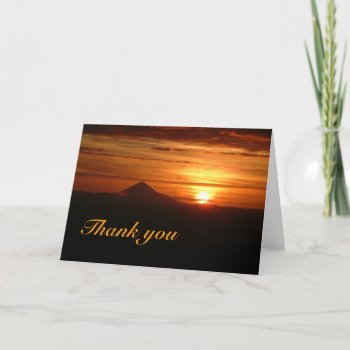 Sunset  Thank You Card With Words by Fanattic at Zazzle