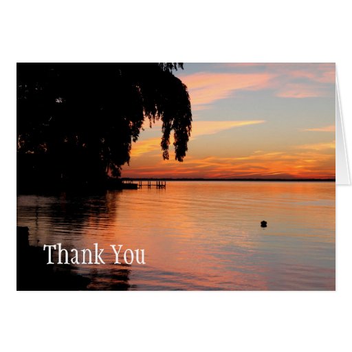 Sunset, Thank You Stationary Note Card | Zazzle