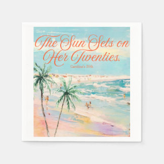 Sunset Themed 30th Birthday  Napkins