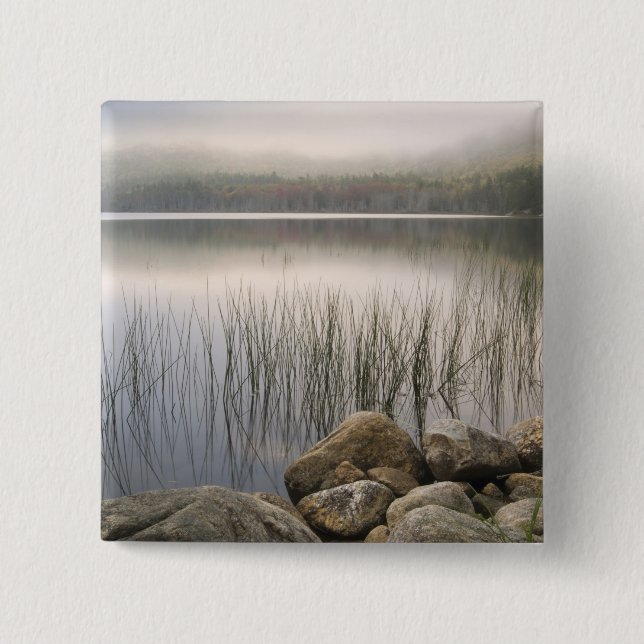 Sunset through fog over Upper Hadlock Pond Button (Front)