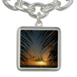 Sunset Through Palm Fronds Tropical Seascape Bracelet