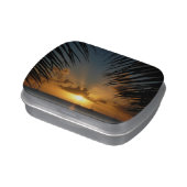 Sunset Through Palm Fronds Tropical Seascape Candy Tin (Side)