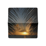 Sunset Through Palm Fronds Tropical Seascape Checkbook Cover