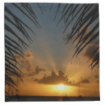 Sunset Through Palm Fronds Tropical Seascape Cloth Napkin