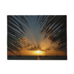 Sunset Through Palm Fronds Tropical Seascape Doormat