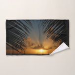 Sunset Through Palm Fronds Tropical Seascape Hand Towel