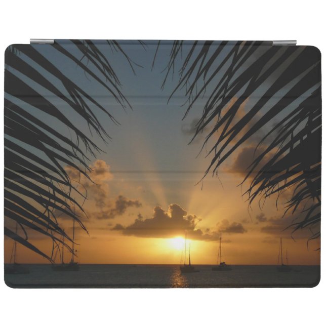 Sunset Through Palm Fronds Tropical Seascape iPad Smart Cover (Horizontal)