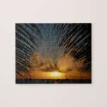 Sunset Through Palm Fronds Tropical Seascape Jigsaw Puzzle