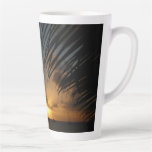 Sunset Through Palm Fronds Tropical Seascape Latte Mug