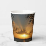 Sunset Through Palm Fronds Tropical Seascape Paper Cups