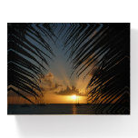 Sunset Through Palm Fronds Tropical Seascape Paperweight