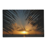 Sunset Through Palm Fronds Tropical Seascape Placemat