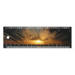 Sunset Through Palm Fronds Tropical Seascape Ruler