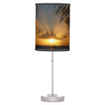 Sunset Through Palm Fronds Tropical Seascape Table Lamp