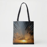 Sunset Through Palm Fronds Tropical Seascape Tote Bag