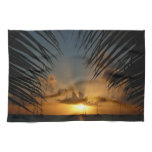 Sunset Through Palm Fronds Tropical Seascape Towel