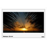Sunset Through Palm Fronds Tropical Seascape Wall Decal