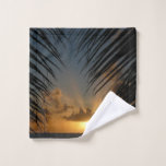 Sunset Through Palm Fronds Tropical Seascape Wash Cloth