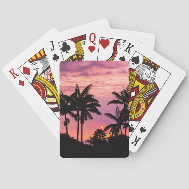 Sunset through Palm Trees Poker Cards (Back)