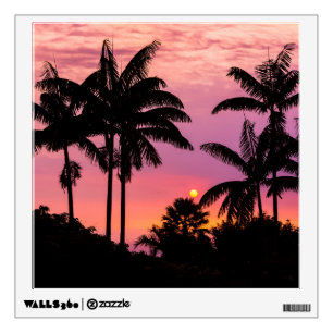 Sunset through Palm Trees Wall Decal