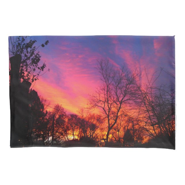 Sunset through the Trees Pillow Case (Front)