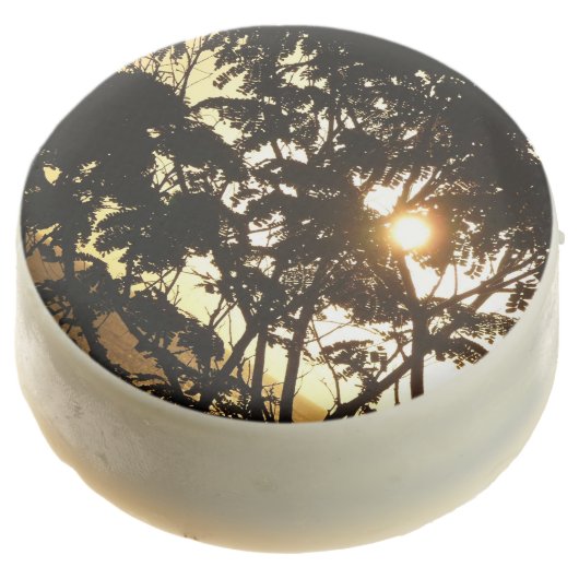 Sunset Through Trees I Tropical Photography Chocolate Dipped Oreo (Angled)