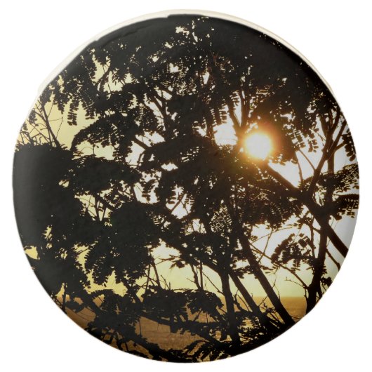 Sunset Through Trees I Tropical Photography Chocolate Dipped Oreo (Front)