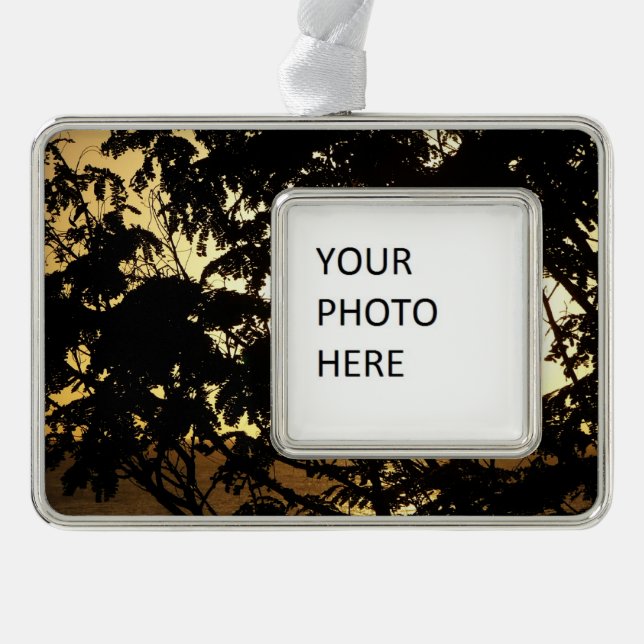 Sunset Through Trees I Tropical Photography Christmas Ornament (Front)