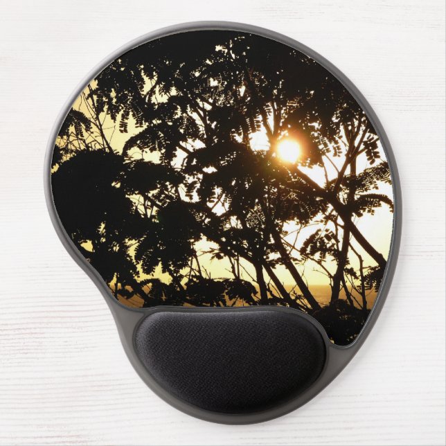 Sunset Through Trees I Tropical Photography Gel Mouse Pad (Front)